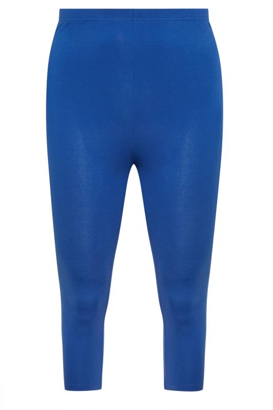 YOURS Plus Size Cobalt Blue Cropped Leggings | Yours Clothing 5