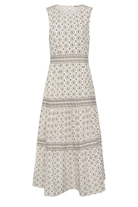M&Co White Aztec Tiered Linen Maxi Dress | M&Co 5