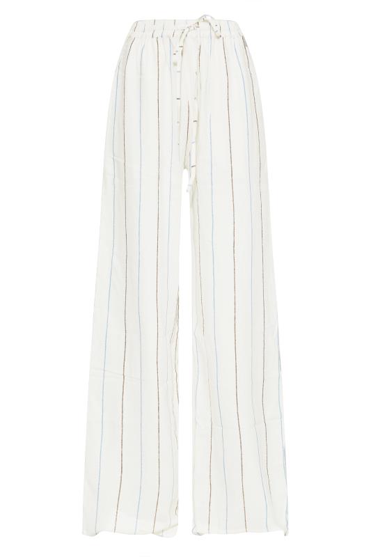 LTS Tall White Striped Wide Leg Trousers 4