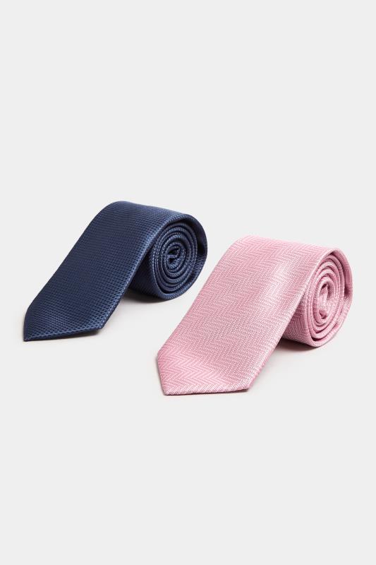 BadRhino Navy Blue & Pink 2 PACK Textured Ties | BadRhino 2