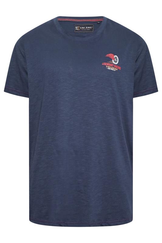 KAM Big & Tall Navy Blue 'Legendary Racing' Print T-Shirt | BadRhino 4