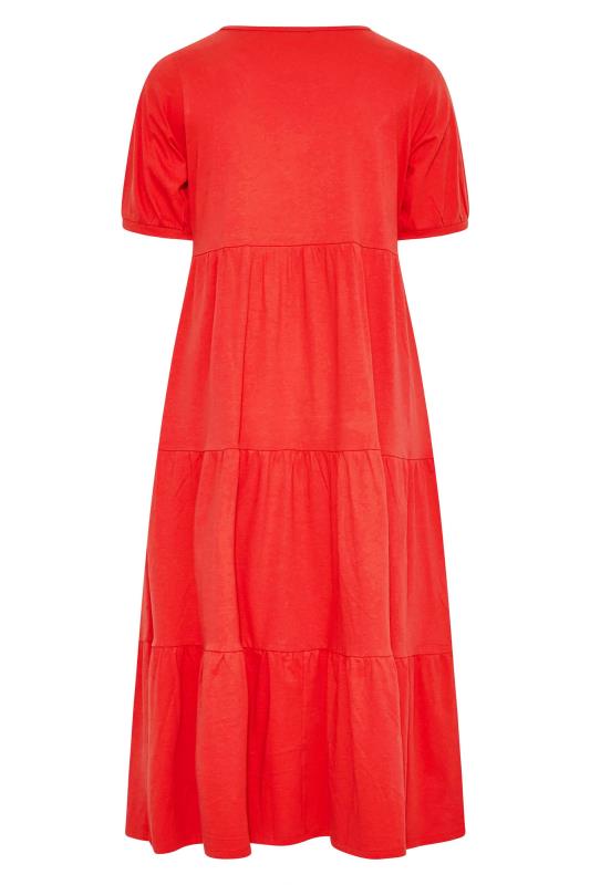 LIMITED COLLECTION Plus Size Red Tiered Smock Dress | Yours Clothing  6