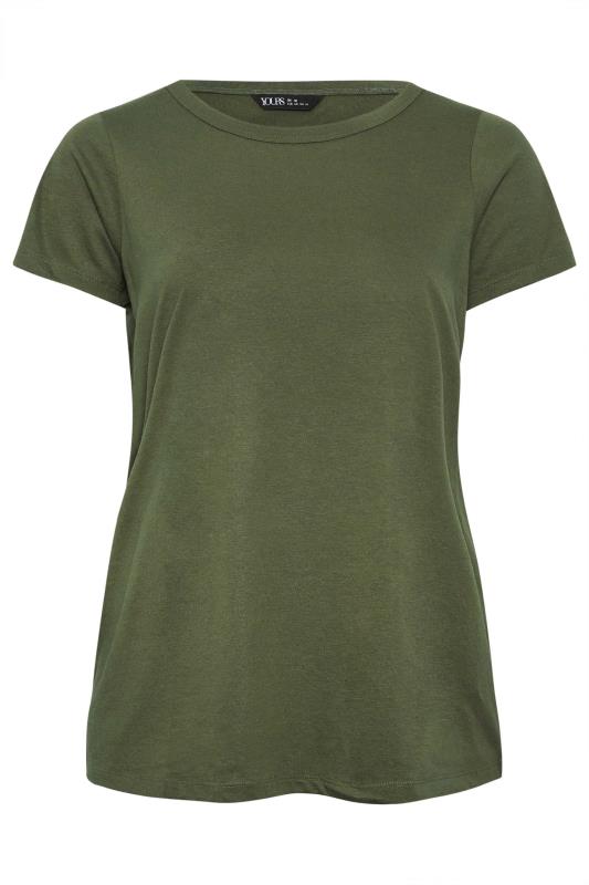 YOURS Plus Size Olive Green Essential T-Shirt | Yours Clothing 5
