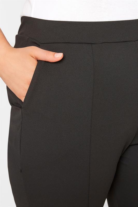 LIMITED COLLECTION Plus Size Black Split Hem Stretch Tapered Trousers | Yours Clothing  4