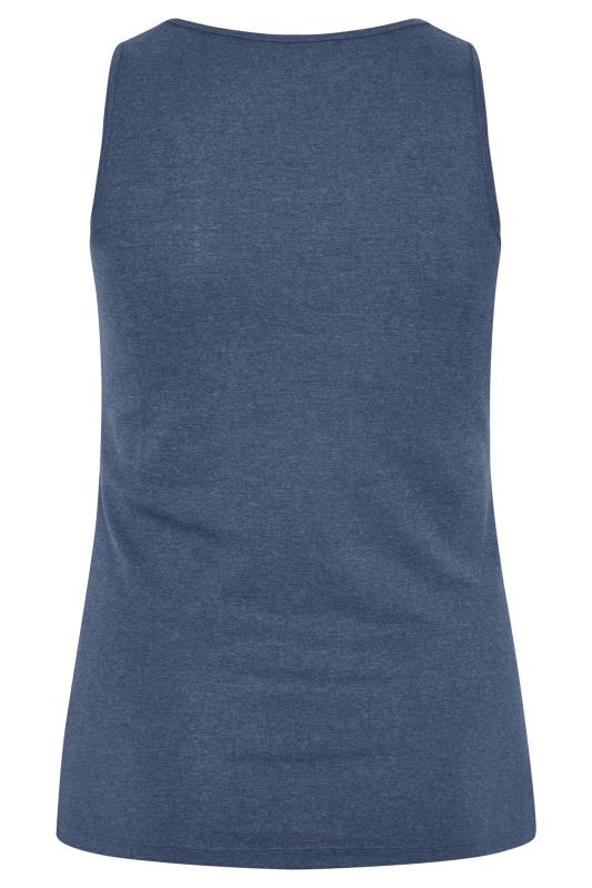 Plus Size Navy Blue Ribbed Vest Top | Yours Clothing 6