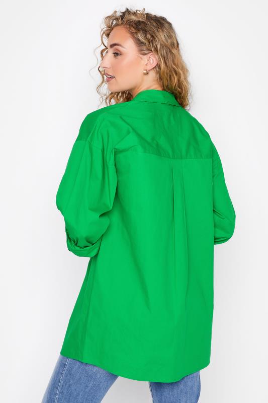LTS Tall Women's Apple Green Oversized Cotton Shirt | Long Tall Sally 4