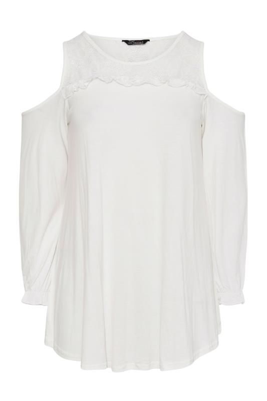 LIMITED COLLECTION Curve White Cold Shoulder Lace Top_F.jpg