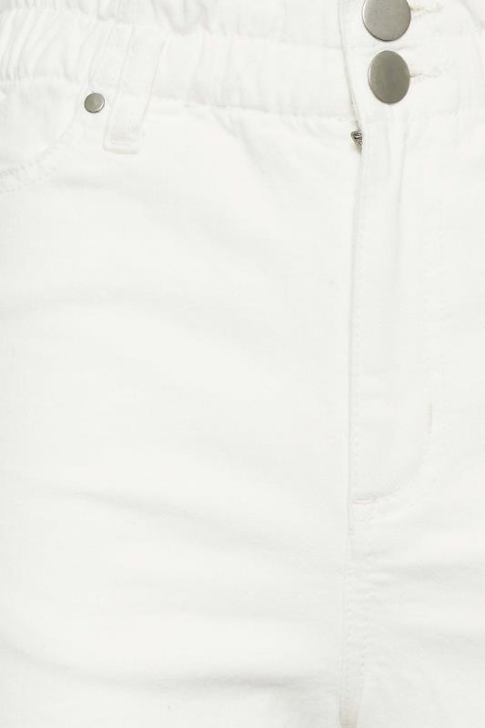 LTS Tall Women's White Elasticated Waist Denim Shorts | Long Tall Sally 3