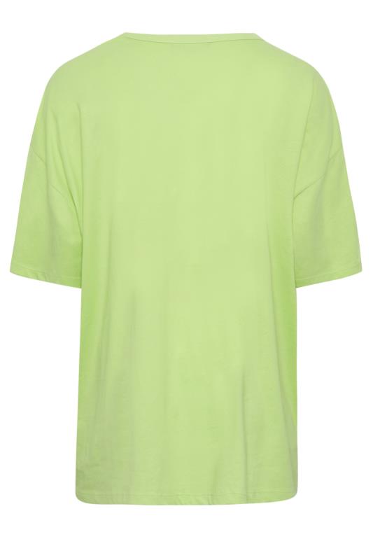 YOURS Plus Size Lime Green Oversized Boxy T-Shirt | Yours Clothing 7