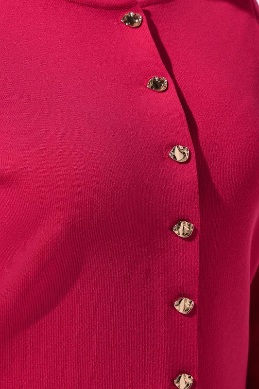 LIMITED COLLECTION Plus Size Cobalt Red Compacted Knit Cardigan | Yours Clothing 5