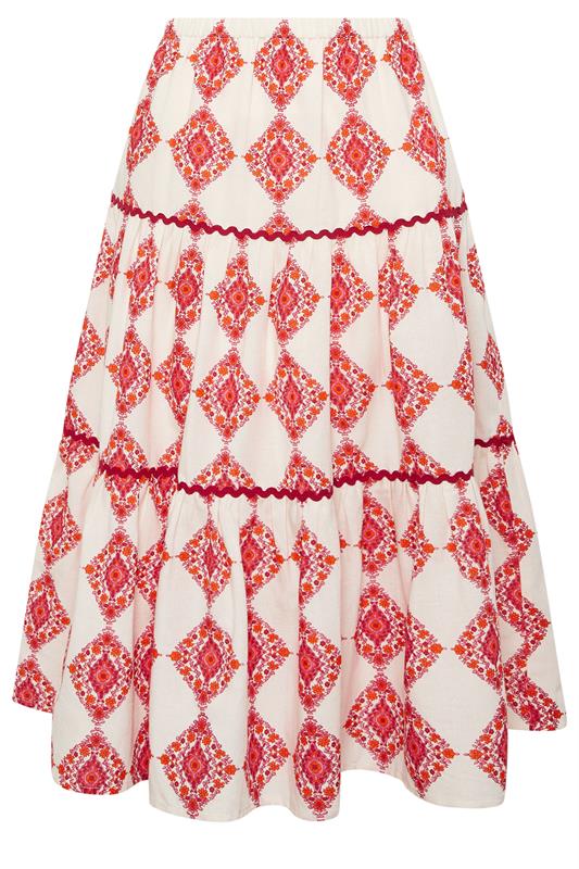 M&Co Ivory White Abstract Tile Print Maxi Skirt | M&Co 6