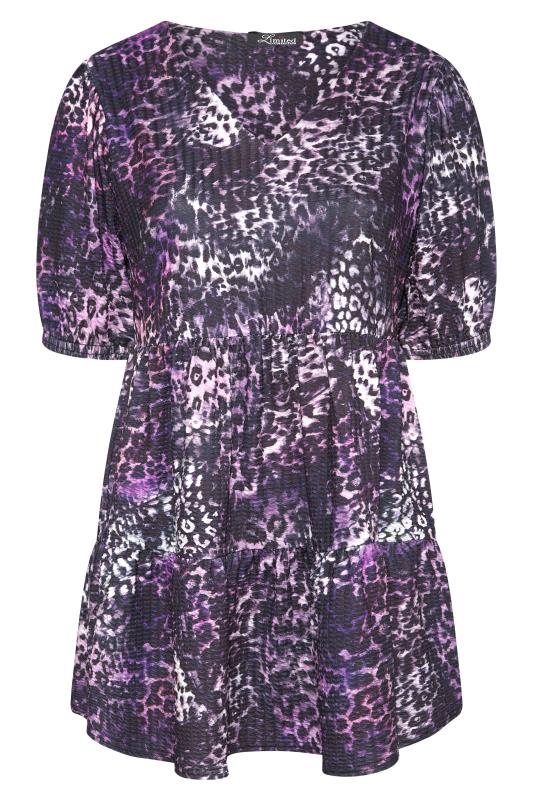 LIMITED COLLECTION Curve Purple Animal Print Tiered Tunic Top Size 16-32 6