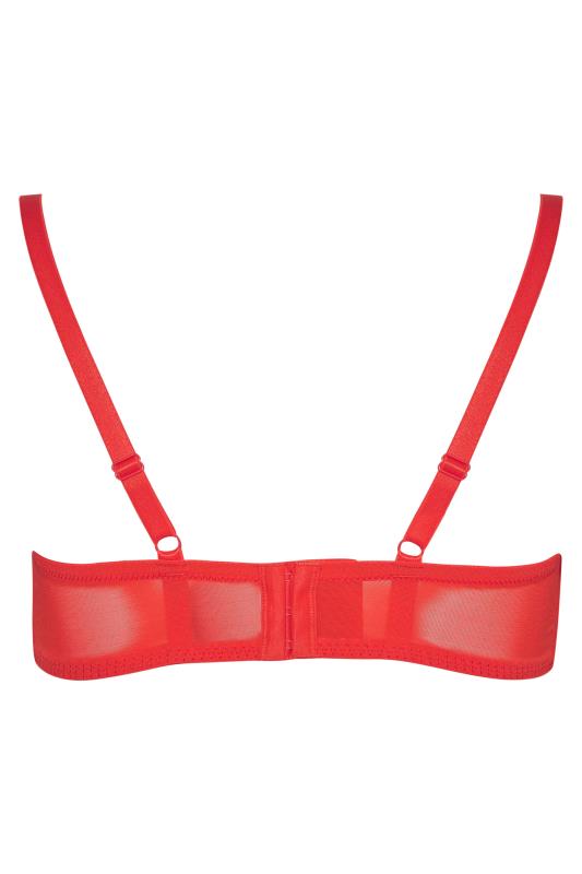 Red Lace Non-Padded Underwired Balcony Bra 5