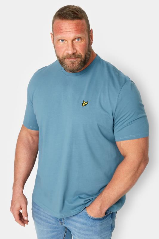 Men's  LYLE & SCOTT Big & Tall Mid Blue Crew Neck T-Shirt