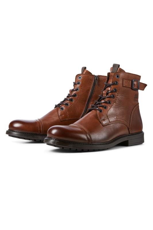  Grande Taille JACK & JONES Big & Tall Brown Leather Boots