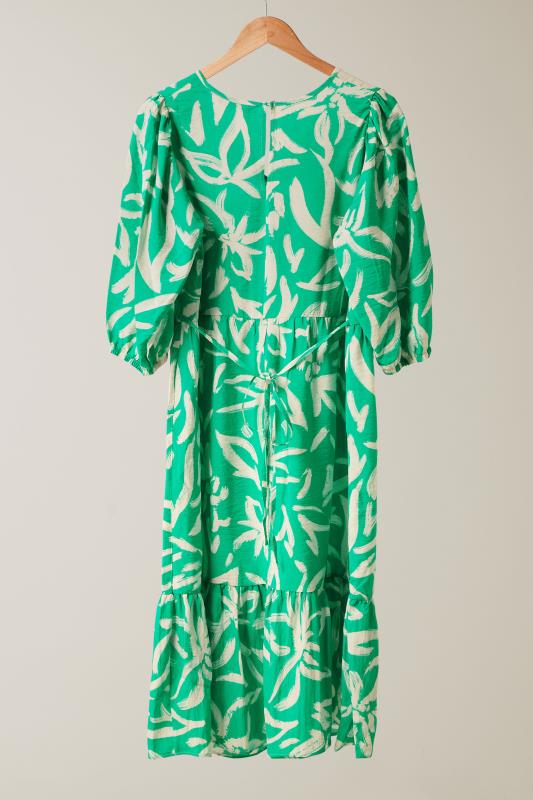 EVANS Plus Size Green Abstract Print Midaxi Dress | Evans  6