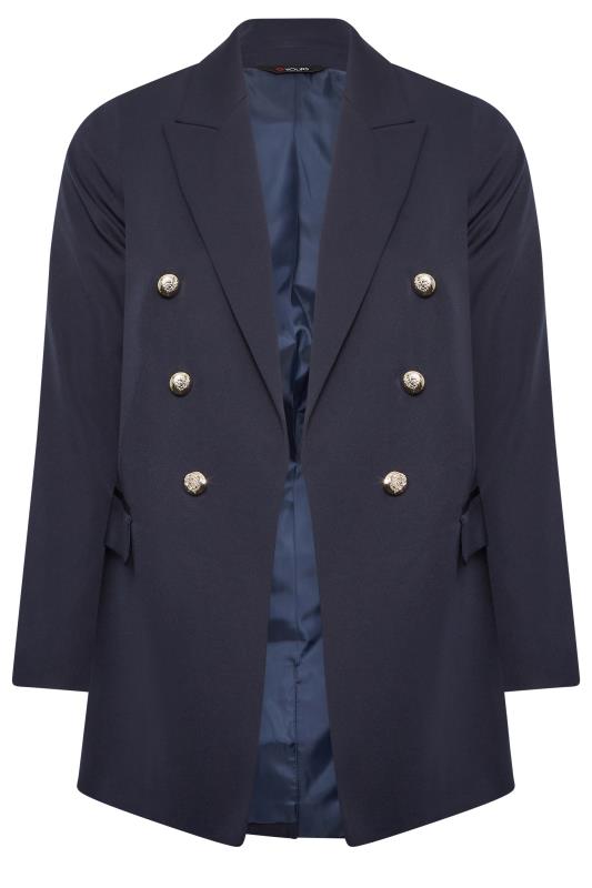 YOURS Plus Size Navy Blue Military Blazer | Yours Clothing 6