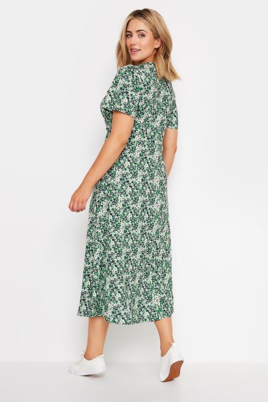 M&Co Green Ditsy Floral Print Twist Front Jersey Dress | M&Co 4