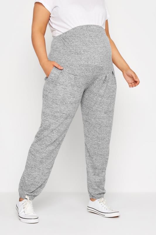  Tallas Grandes BUMP IT UP MATERNITY Curve Grey Marl Brushed Lounge Pants