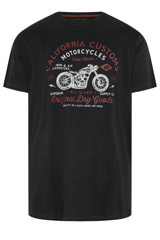 KAM Big & Tall Jet Black California Customs Graphic Print T-Shirt | BadRhino 1