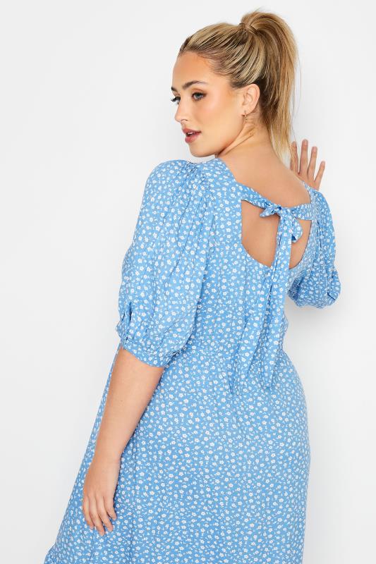 LIMITED COLLECTION Plus Size Blue Ditsy Midaxi Dress | Yours Clothing 4