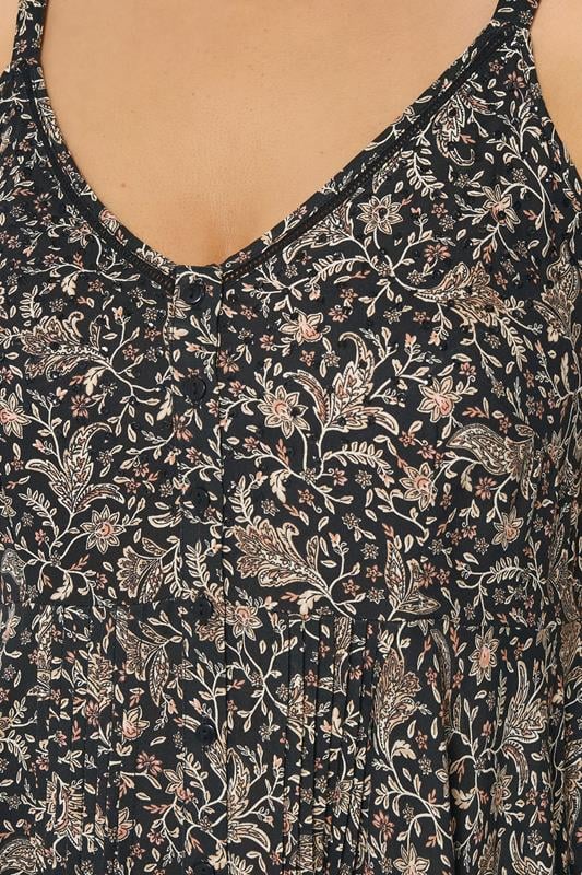 YOURS Curve Black Paisley Hanky Hem Dress 5
