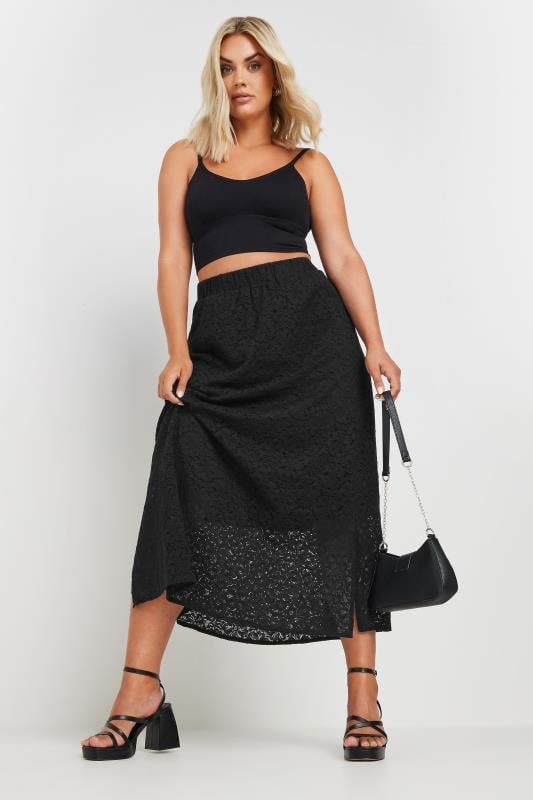 Black flowy skirt plus size best sale