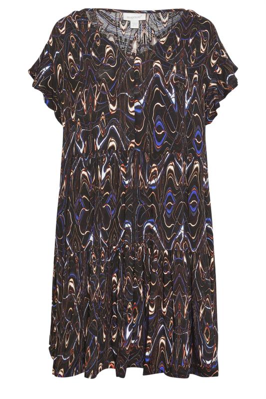 Evans Black Abstract Print Tunic Dress 5