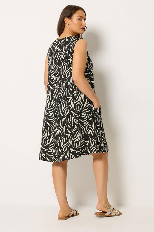 YOURS Plus Size Black Abstract Drape Pocket Dress | Yours Clothing 2