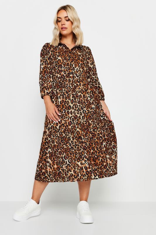 Leopard print shirt dress size 18 on sale