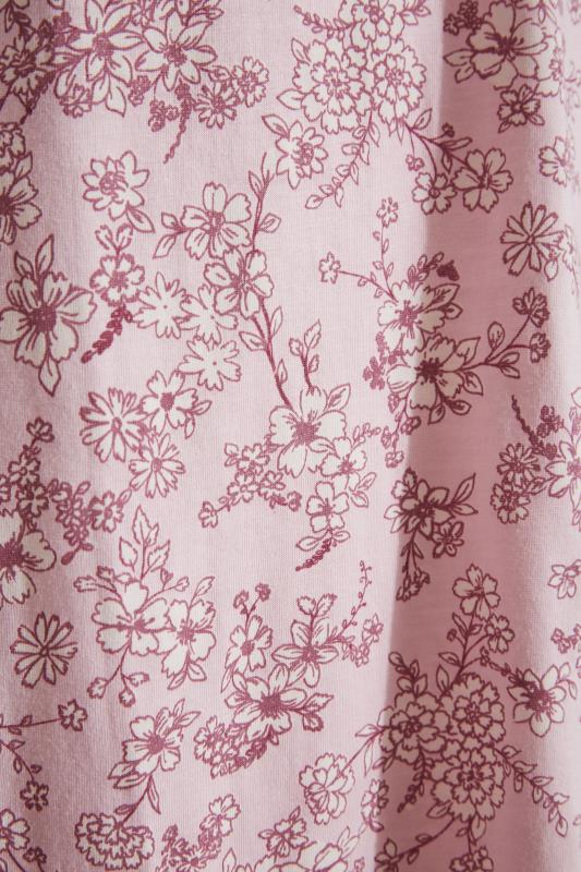 LTS Tall Pink Floral Print Tie Neck Cotton Nightdress 5