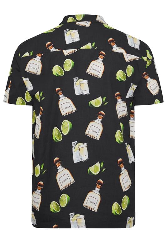 BadRhino Big & Tall Black Tequila Print Revere Shirt | BadRhino 6