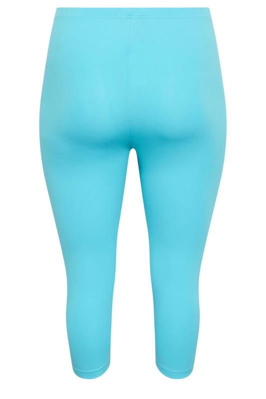 YOURS Plus Size Light Blue Cropped Leggings | Yours Clothing 6