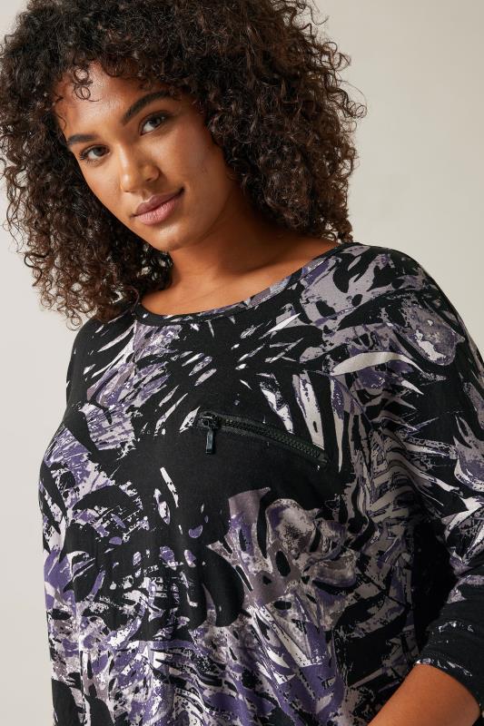 Evans Purple Leaf Print Top 4