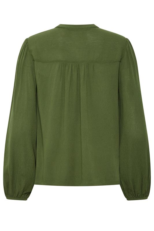 M&Co Khaki Green Crochet Long Sleeve Blouse | M&Co 6