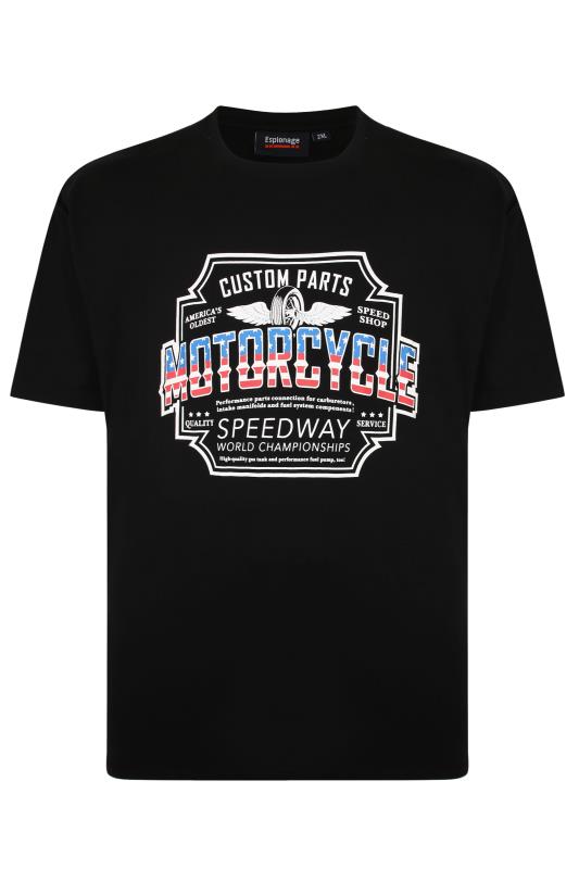 ESPIONAGE Big & Tall Black 'Motorcycle' Graphic T-Shirt 2