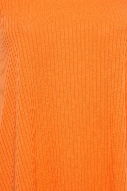 LIMITED COLLECTION Plus Size Orange Ribbed Racer Cami Vest Top | Yours Clothing  5
