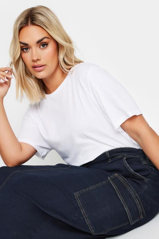 YOURS Plus Size Indigo Blue Cargo Denim Midaxi Skirt | Yours Clothing  4