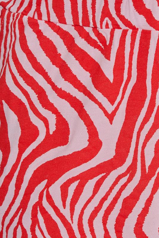Curve Pink Zebra Print Pull On Jersey Shorts_Z.jpg