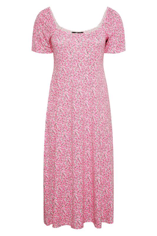 LIMITED COLLECTION Curve Pink Ditsy Print Maxi Dress 6