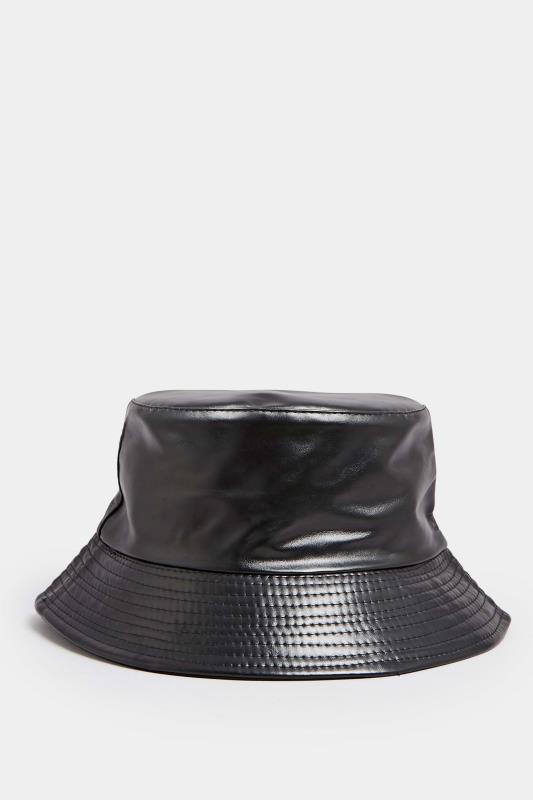 Plus Size  Yours Black Faux Leather Bucket Hat