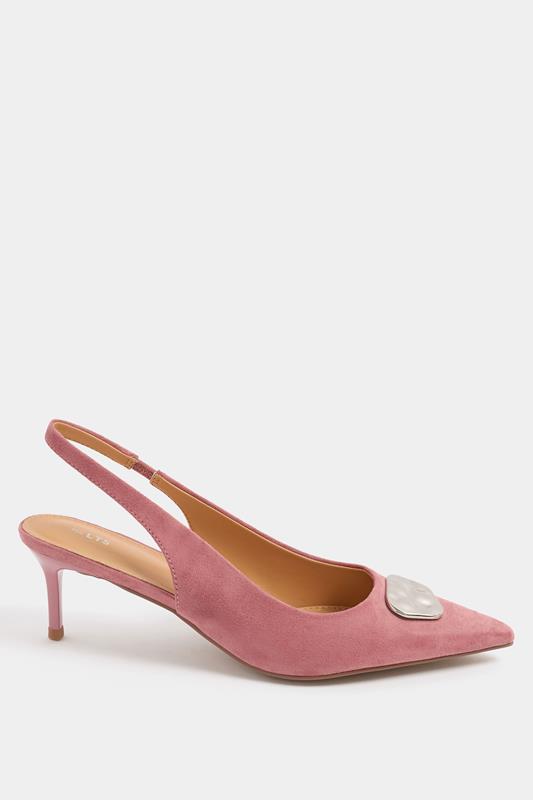LTS Pink Hammered Slingback Heels In Standard Fit | Long Tall Sally 2