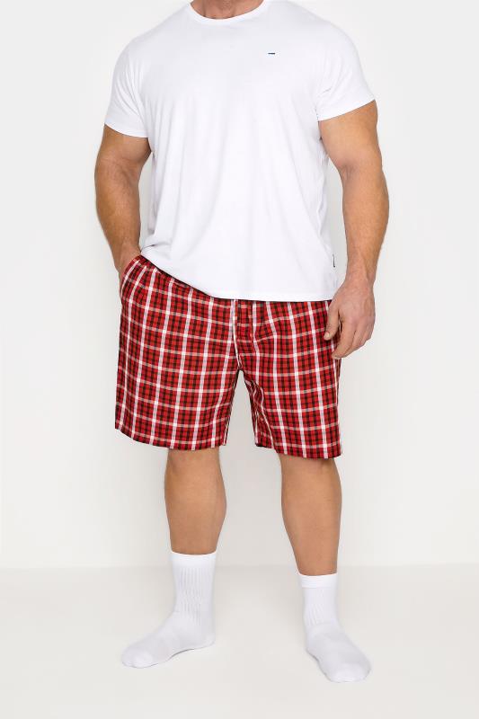 Men's  BadRhino Big & Tall Red Check Lounge Shorts