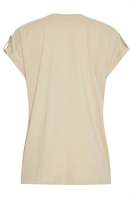 LTS Tall Women's Natural Brown Pocket Detail Cotton T-Shirt | Long Tall Sally 7