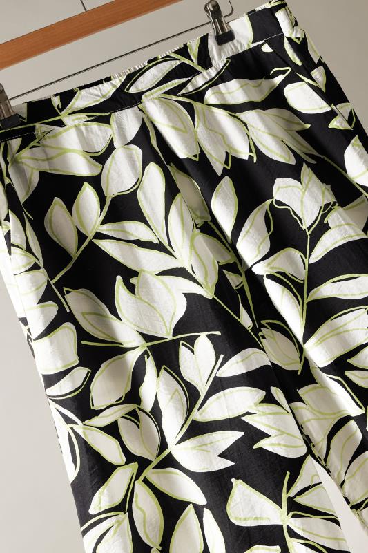 EVANS Plus Size Black Leaf Print Culottes | Evans 7
