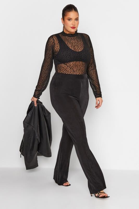 LTS Tall Women's Black Leopard Print Mesh Bodysuit | Long Tall Sally 2