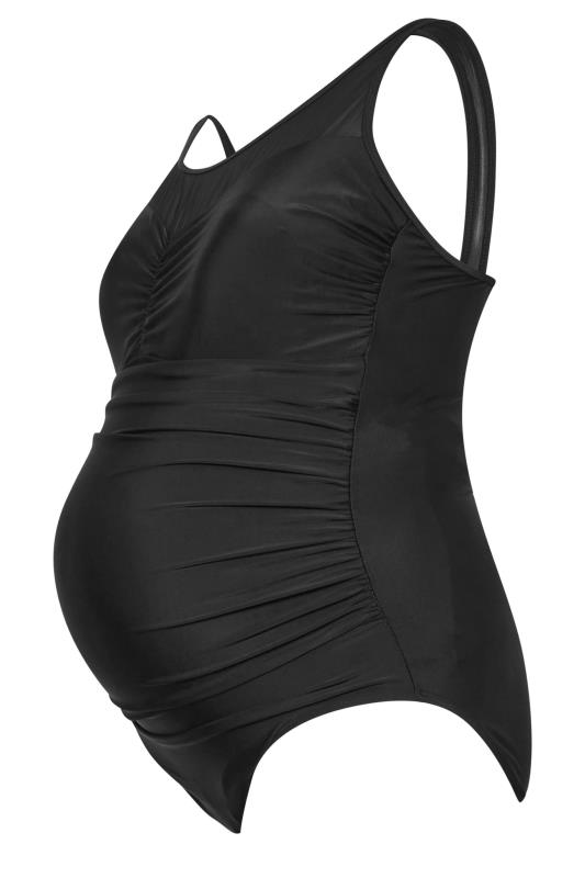 BUMP IT UP MATERNITY Curve Black Ruched Mesh Swimsuit | Yours Clothing 6