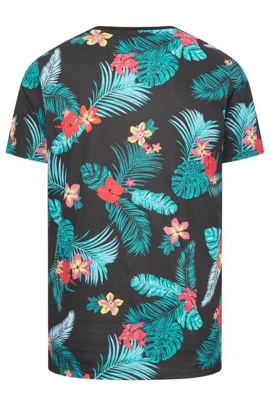 BadRhino Big & Tall Black Hawaiian Print T-Shirt | BadRhino 4