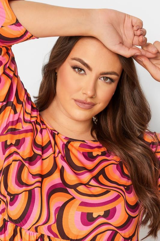 LIMITED COLLECTION Plus Size Orange Swirl Print Dress | Yours Clothing  4