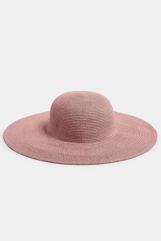 Pink Wide Brim Straw Hat | Yours Clothing 2